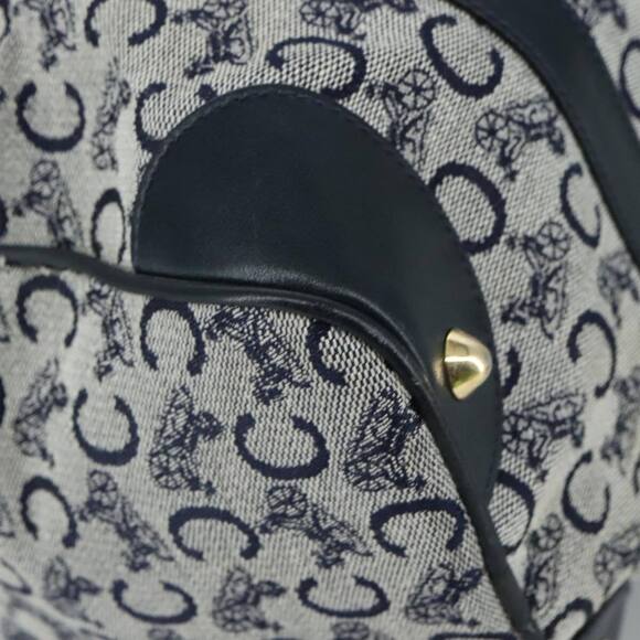 CELINE C Sulky Hand Bag Canvas Navy Auth 103383 - Picture 14 of 16